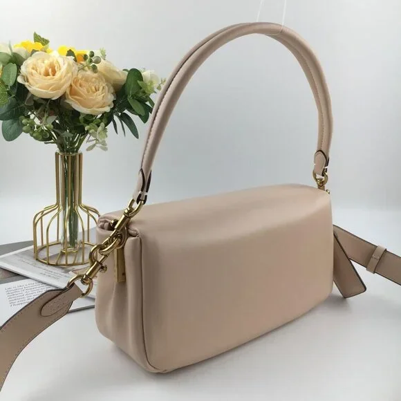 COACH Pillow Tabby 26 Crossbody Shoulder Bag Ivory Brass Leather C0772 OUTLET - Picture 5 of 9